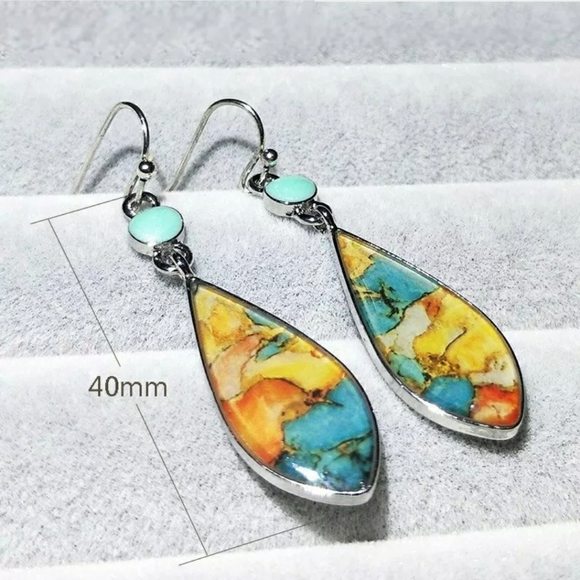 More coming!  turquoise dangle earrings - Picture 2 of 2